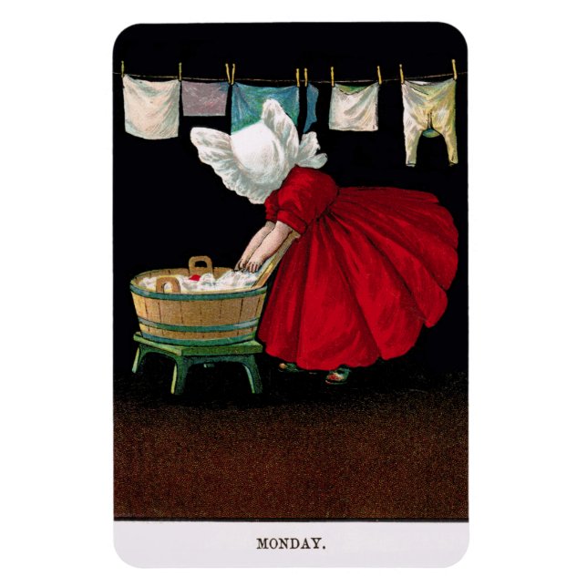 Early 1900s Monday Sunbonnet Sue Magnet (Vertical)
