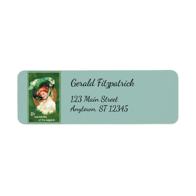 Early 1900s St. Patrick's Day Return Address Label (Front)