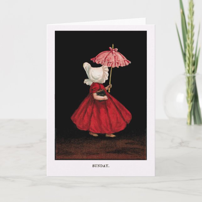 Early 1900's Sunday Sunbonnet Sue Greeting Card (Front)