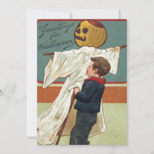 Early 1900s Vintage Halloween Greetings Invitation