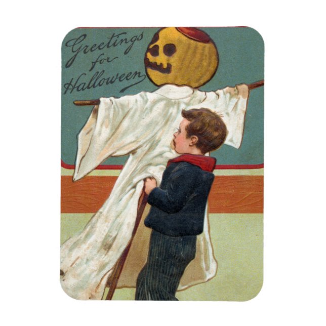 Early 1900s Vintage Halloween Greetings Magnet (Vertical)
