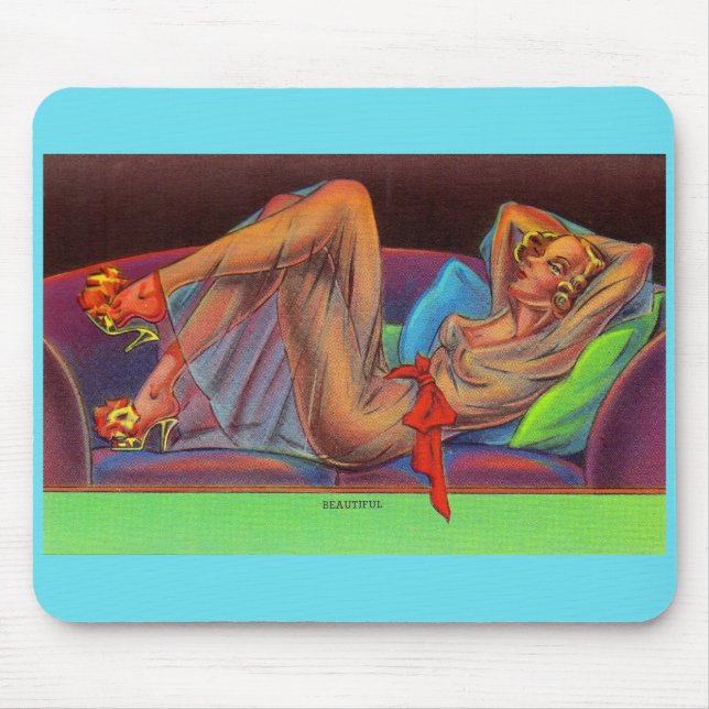 early 1940s Beautiful pin-up girl Mouse Pad (Front)