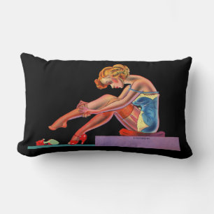 early 1940s Delightful pin-up girl Lumbar Cushion