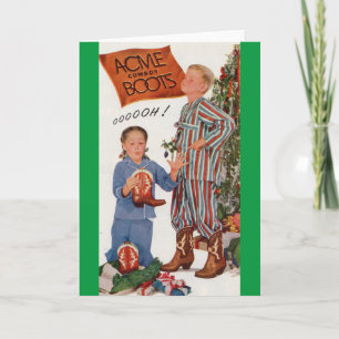 early 1950s cowboy boots for Christmas Holiday Card