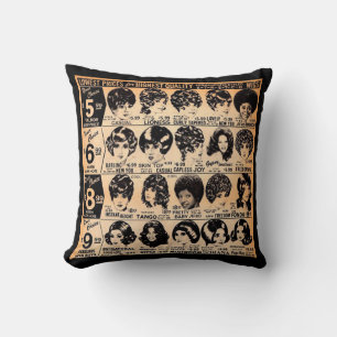 early 1970s wig advertisement print cushion