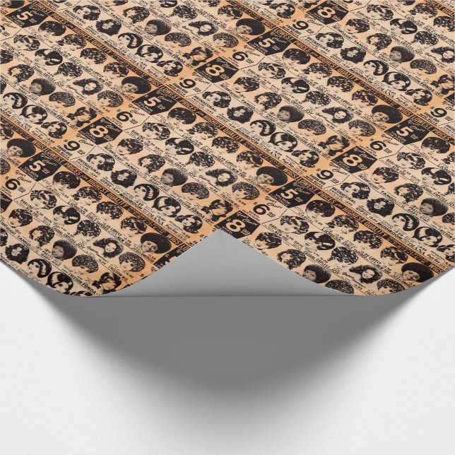 early 1970s wig advertisement wrapping paper (Corner)