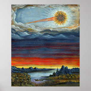 early 19th century comet painting poster