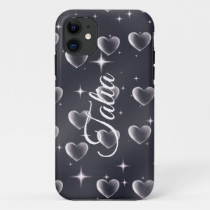 Early 2000s Black And White Heart Old School Art iPhone 11 Case