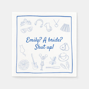 Early 2000's y2k cute Princess Bachelorette Custom Napkin