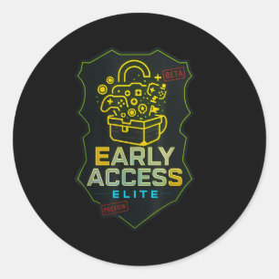 Early Access Elite Gaming Content Creator Beta Tes Classic Round Sticker