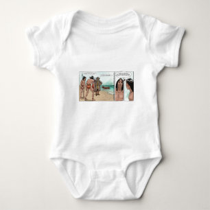 Early American Settlers Offbeat Cartoon Gifts Baby Bodysuit