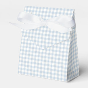 Early Autumn Classic Gingham Dusty Blue Favour Box