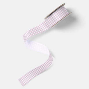 Early Autumn Classic Gingham Warm Lilac Satin Ribbon