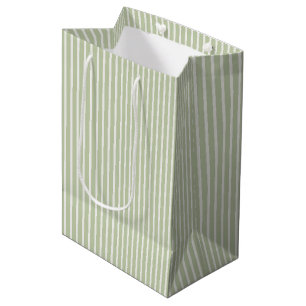 Early Autumn Refined Stripes Soft Olive Medium Gift Bag