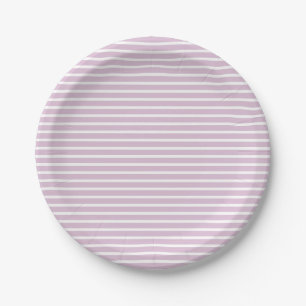 Early Autumn Refined Stripes   Warm Lilac ll Paper Plate