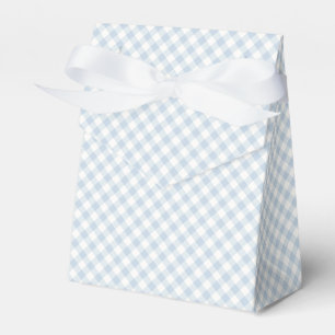 Early Autumn Retro Gingham Dusty Blue Favour Box
