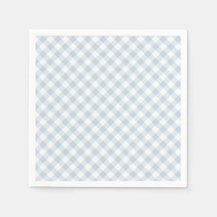 Early Autumn Retro Gingham Dusty Blue Napkin