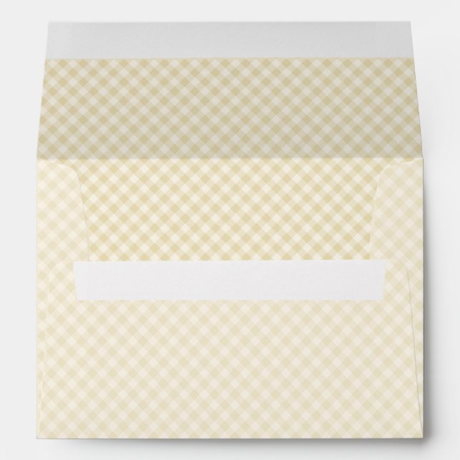 Early Autumn Retro Gingham | Golden Wheat  Envelope (Back (Bottom))