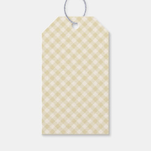 Early Autumn Retro Gingham Golden Wheat Gift Tags