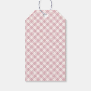 Early Autumn Retro Gingham Muted Rose Gift Tags