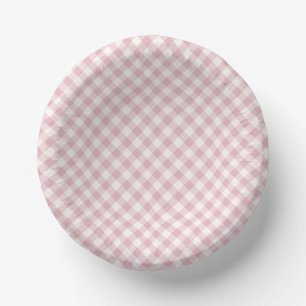 Early Autumn Retro Gingham   Muted Rose Paper Plate