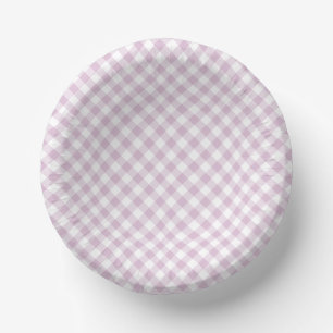 Early Autumn Retro Gingham   Warm Lilac Paper Plate