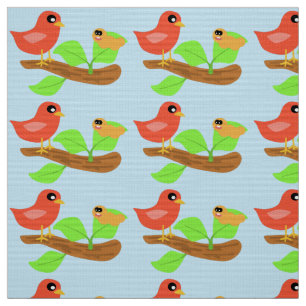 Early Bird And Worm Fabric