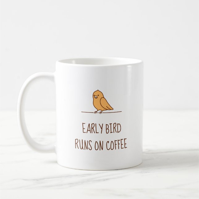 Early Bird Parrot Parakeet Funny Quote Coffee Mug (Left)