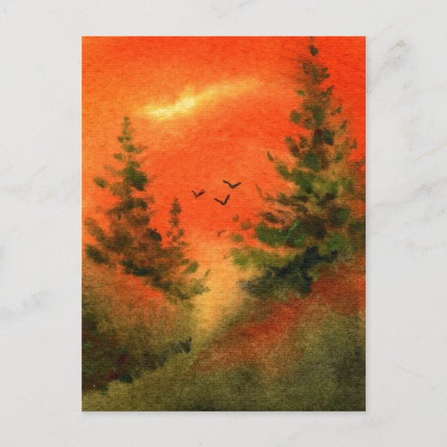 "Early Birds" Country Roads Postcard (Front)