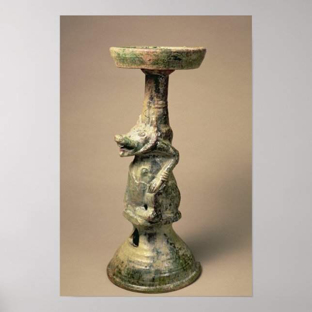 Early Chinese pottery lamp, tomb artefact Poster (Front)
