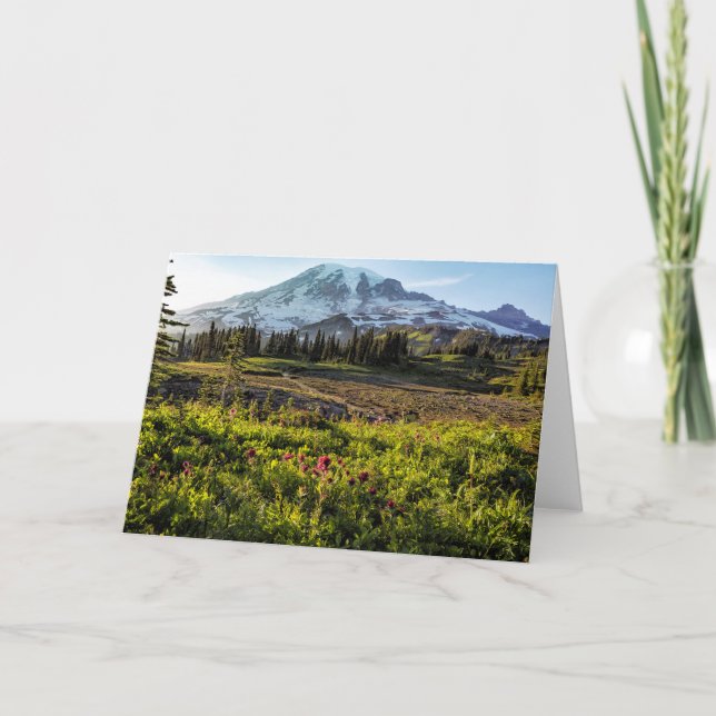 Early Evening on Mt Rainier Card (Front)