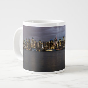 Early evening panoramic view of Manhattan Large Coffee Mug