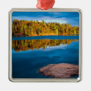 Early Evening reflections in the boundry waters Metal Tree Decoration
