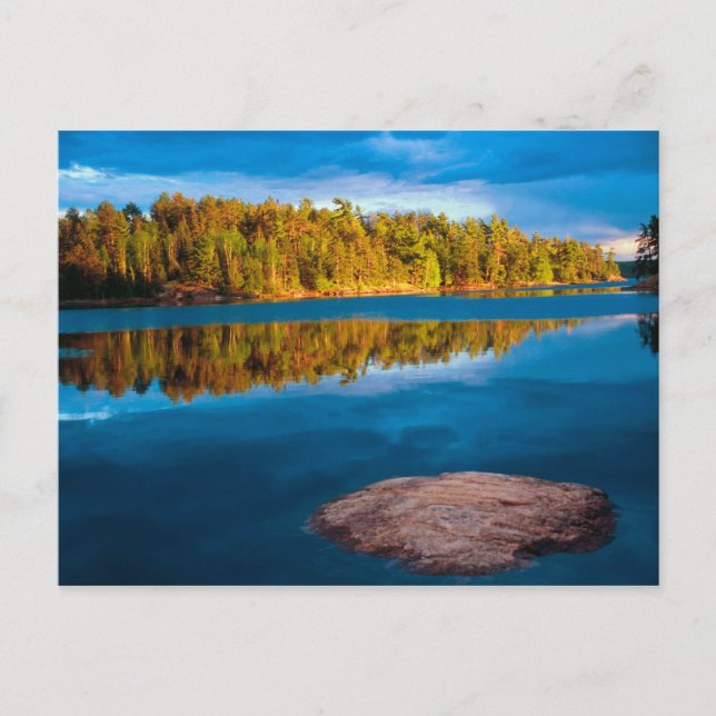 Early Evening reflections in the boundry waters Postcard (Front)