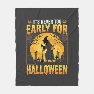Early for Halloween Witch Graveyard Vintage Design Fleece Blanket