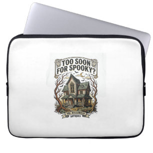 Early Halloween Shirt Vintage Haunted House Design Laptop Sleeve