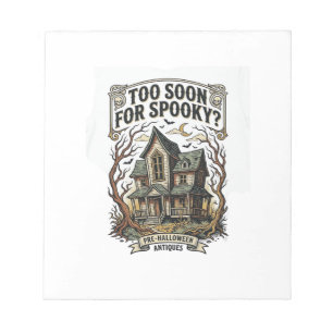 Early Halloween Shirt Vintage Haunted House Design Notepad