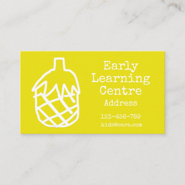 Early Learning Centre Daycare business yellow Business Card (Front)