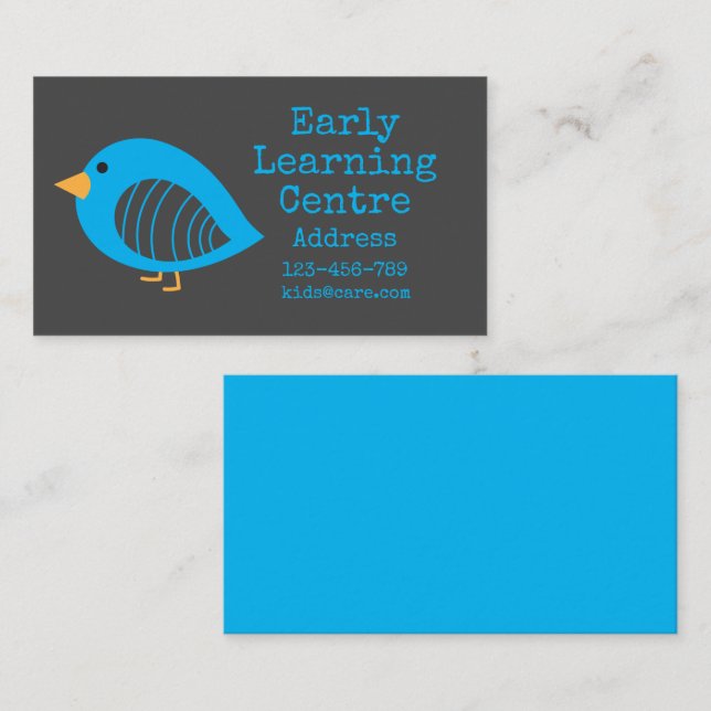 Early Learning Daycare colourful birds Business Ca Business Card (Front/Back)