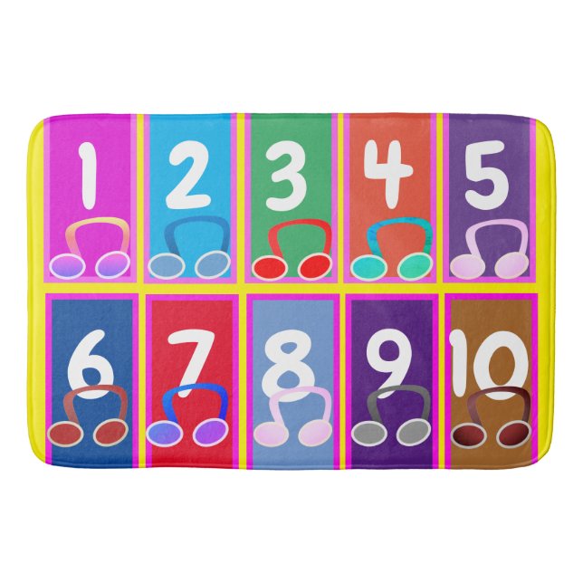 Early Maths Numbers 1 to 10 Bath Mat (Front)