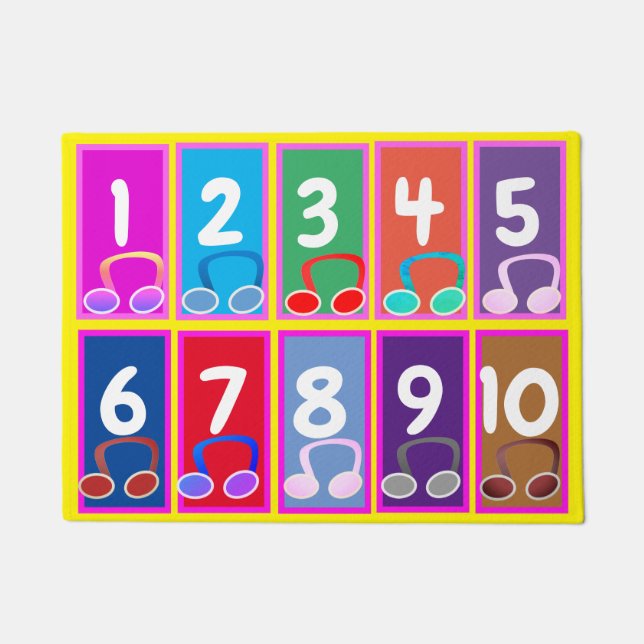 Early Maths Numbers 1 to 10 Door Mat (Front)