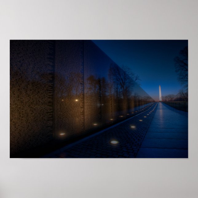 Early Morning At The Vietnam Memorial Poster (Front)