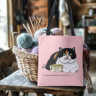 Early Morning Hungry Kitty Tote Bag