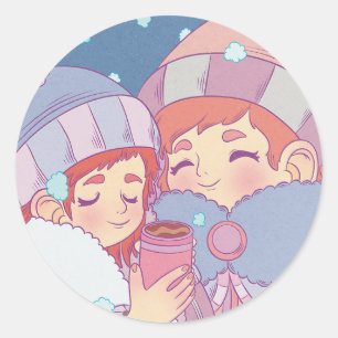 Early Morning in the Winter Classic Round Sticker