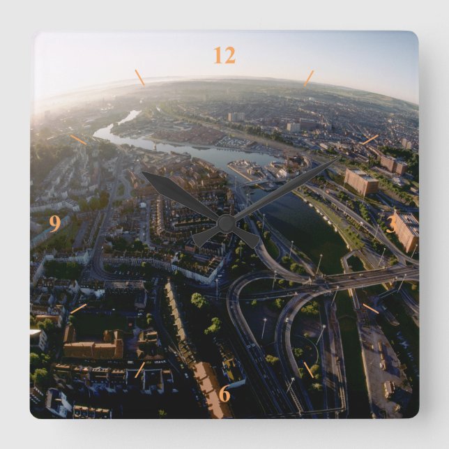 Early Morning Over Bristol. Square Wall Clock (Front)