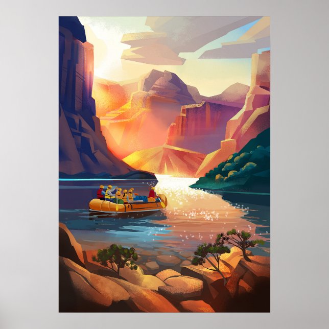 Early morning rafting trip down the Gran Canyon. Poster (Front)