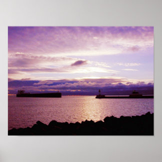 Early Morning Ship Arrival Poster