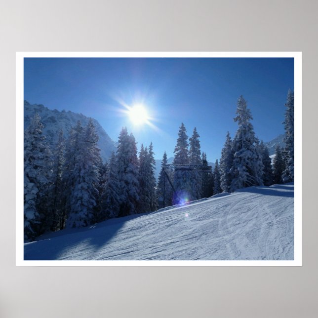 Early Morning Ski Slope Poster (Front)