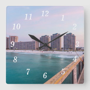 Early Navarre Beach Florida Fishing Wall Clock