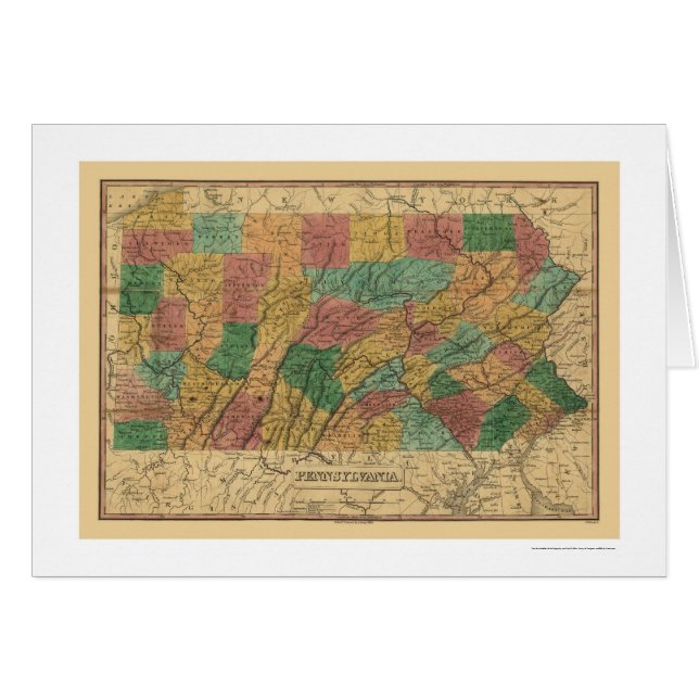 Early Pennsylvania Railroad Map 1829 (Front Horizontal)